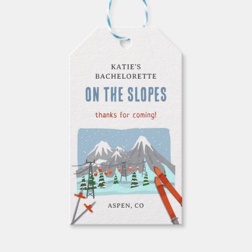 On The Slopes Snow Ski Bachelorette Weekend Gift Tags