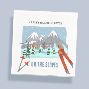 On The Slopes Snow Ski Bachelorette Weekend Napkins
