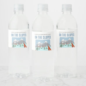 On The Slopes Snow Ski Bachelorette Weekend Water Bottle Label