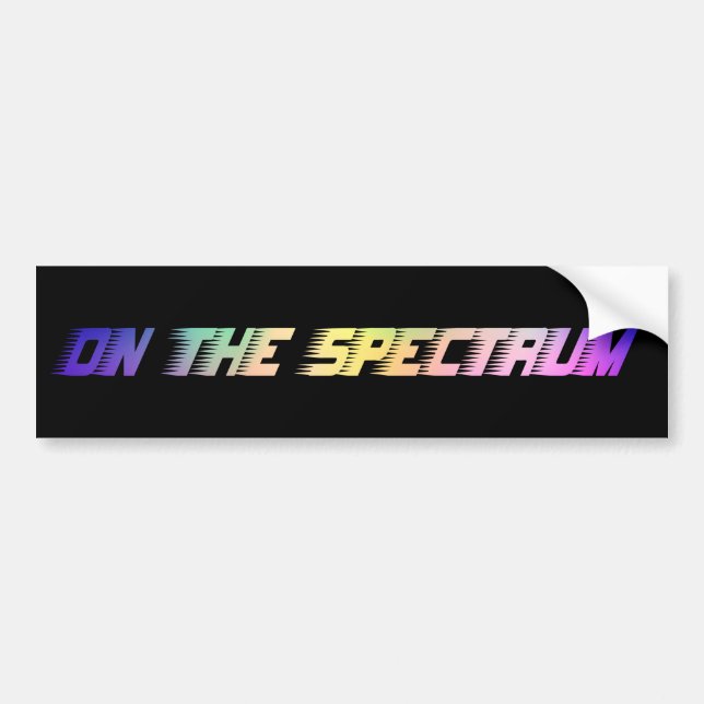 On The Spectrum, Black & Rainbow, Autism Awareness Bumper Sticker (Front)