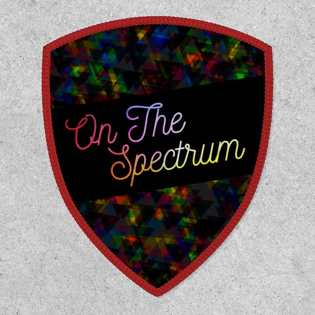 On The Spectrum, Black & Rainbow, Autism Awareness Patch (Front)