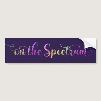 On The Spectrum, Glitter Rainbow, Autism Awareness Bumper Sticker