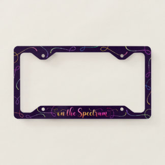 On The Spectrum, Glitter Rainbow, Autism Awareness License Plate Frame