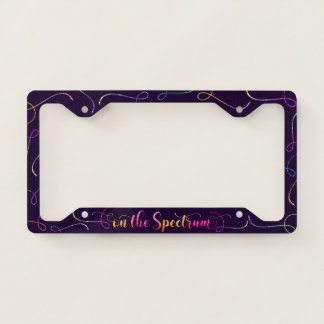 On The Spectrum, Glitter Rainbow, Autism Awareness License Plate Frame