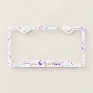 On The Spectrum, Glitter Rainbow, Autism Awareness License Plate Frame