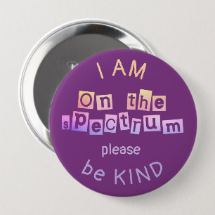On The Spectrum Rainbow & Purple Autism Awareness Button