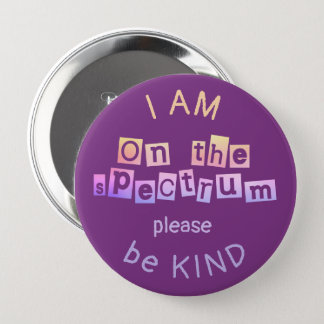On The Spectrum Rainbow & Purple Autism Awareness Button