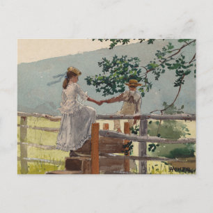 On the Stile Winslow Homer Postcard