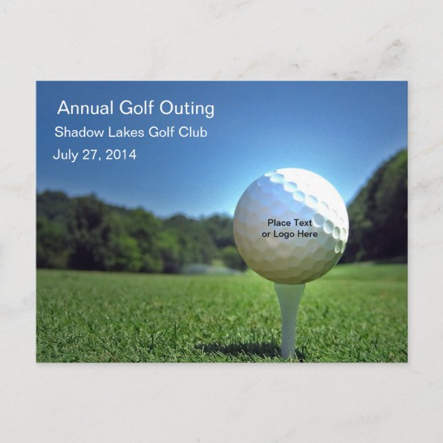 On The Tee Golf Custom Text Invitation Postcard (Front)