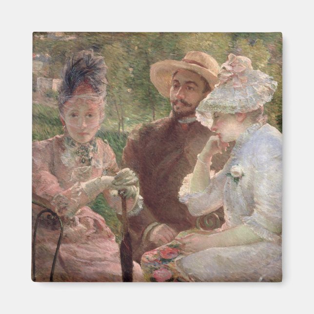 On the terrace at Sevres, 1880 (oil on canvas) Magnet (Front)
