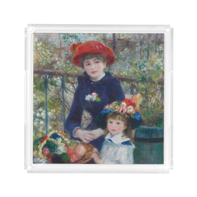 On the Terrace, Impressionist Portrait, Renoir Acrylic Tray (Front)