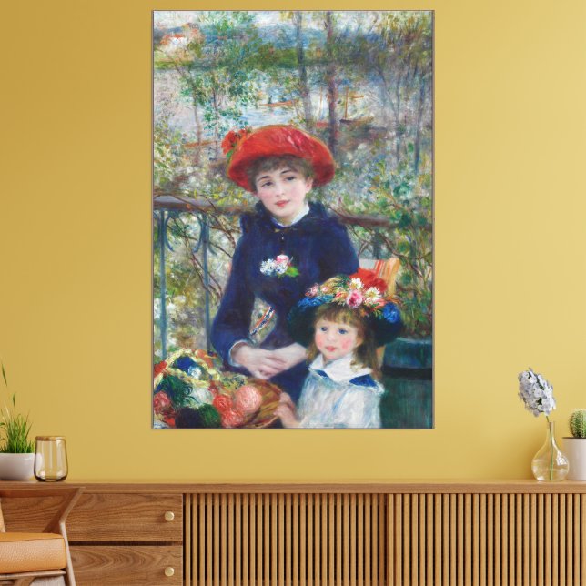 On the Terrace, Impressionist Portrait, Renoir Canvas Print (Insitu(LivingRoom))