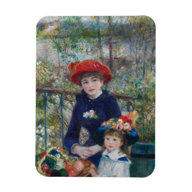 On the Terrace, Impressionist Portrait, Renoir Magnet (Vertical)