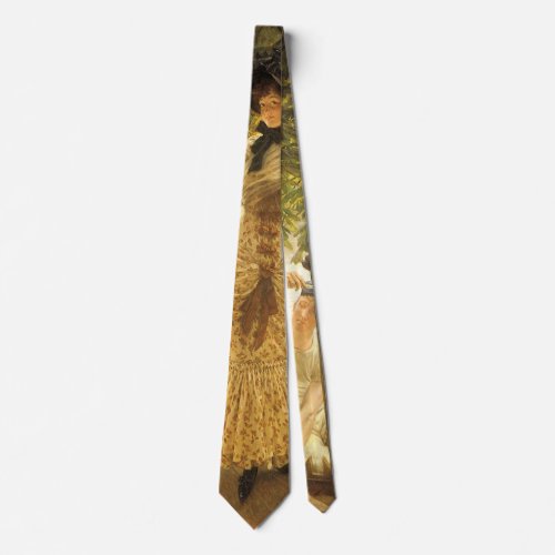 On The Thames by James Tissot Vintage Realism Neck Tie