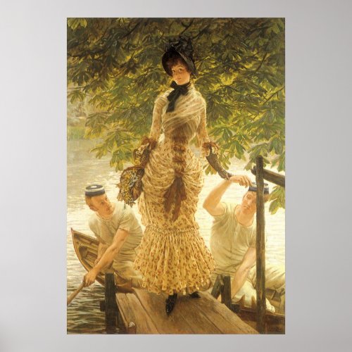 On The Thames by James Tissot Vintage Realism Poster