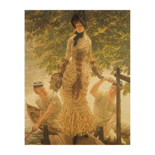 On The Thames by James Tissot Vintage Realism Wood Wall Art