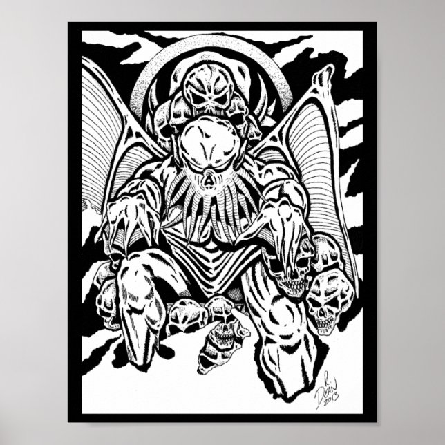 "ON THE THRONE OF SKULLS" Art Print RICHARD DEAN (Front)