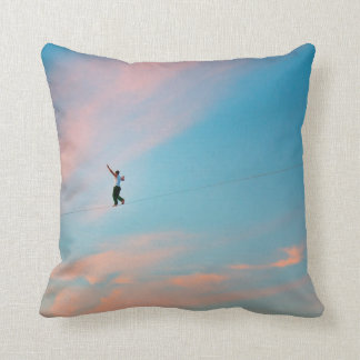 On the Tightrope Throw Pillow