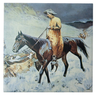 On The Trail (oil on canvas) Tile