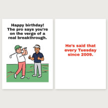 On the Verge of a Breakthrough: Golf Birthday Card