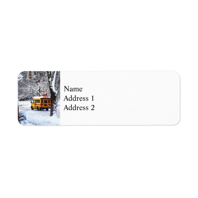 On the Way to School in Winter Label (Front)