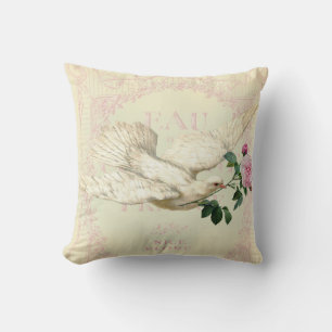 On the Wings of a Dove Throw Pillow