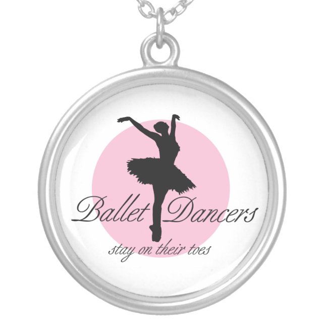 On Their Toes (Ballet) Silver Plated Necklace (Front)