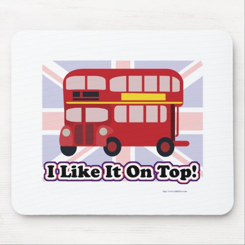 On Top London Double Decker Bus Cartoon  Mouse Pad