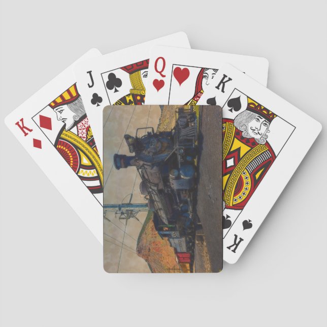 On Track - Vintage Steam Train Poker Cards (Back)