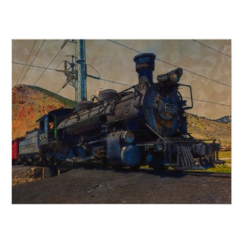 On Track_ Vintage Steam Train Poster