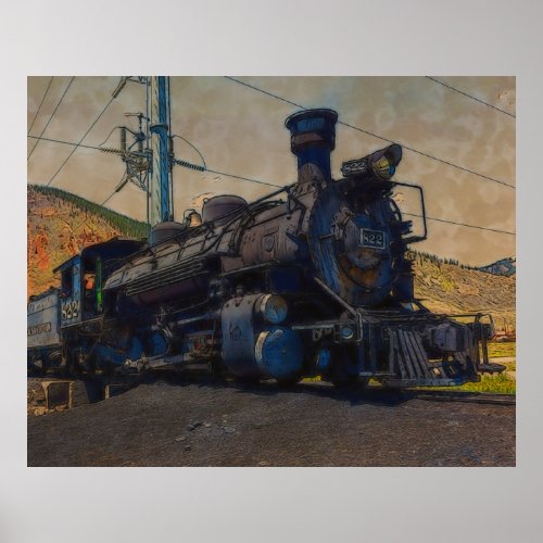 On Track_ Vintage Steam Train Poster