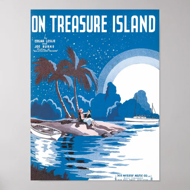 On Treasure Island Vintage Songbook Cover Poster | Zazzle