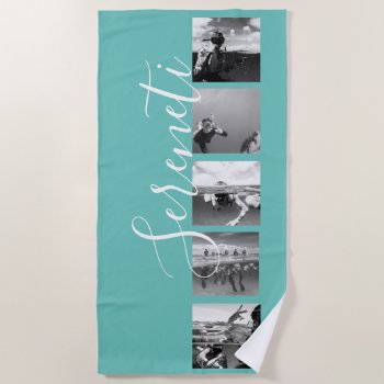 On Trend Custom 5 Photo Collage Beach Towel - Gift by Team_Lawrence at Zazzle