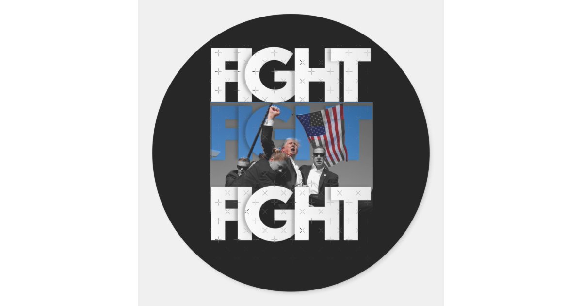 On Trump Fight For America Trump Undefeatable 2 Classic Round Sticker ...