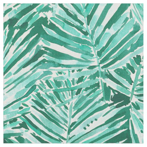 ON VACAY Tropical Palm Watercolor Fabric