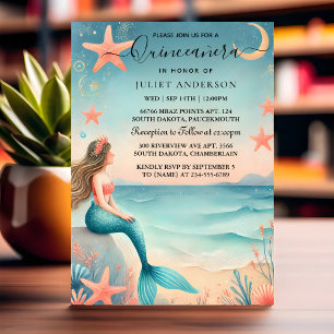 On Water Ocean Fish Life Under The Sea Quinceanera Invitation