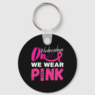 On Wednesday We Wear Pink Breast Cancer Awareness  Keychain