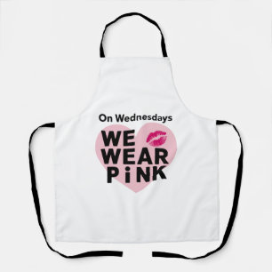 On Wednesday We Wear Pink Funny Valentine Apron