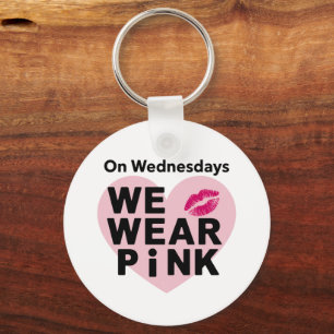 On Wednesday We Wear Pink Funny Valentine Keychain
