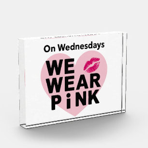 On Wednesday We Wear Pink Funny Valentine  Photo Block