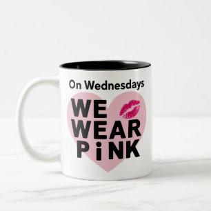 On Wednesday We Wear Pink Funny Valentine Two-Tone Coffee Mug