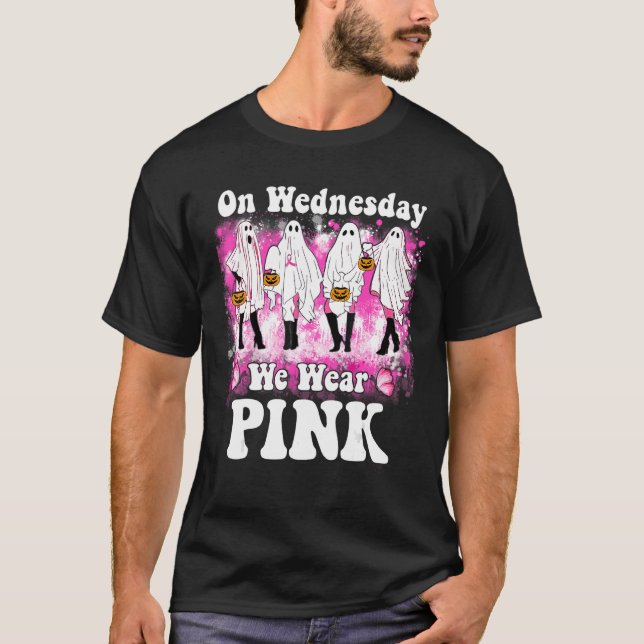 On Wednesday We Wear Pink Ghost Dance Halloween T-Shirt (Front)