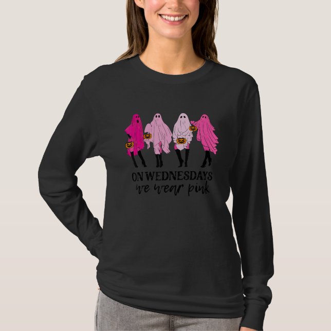 On Wednesday We Wear Pink  Pink Girls Ghost Hallow T-Shirt (Front)
