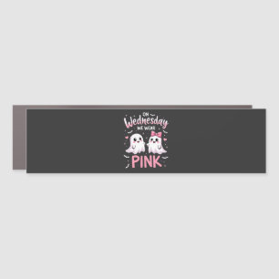 On Wednesday We Wear Pink Spooky Halloween Skull Car Magnet