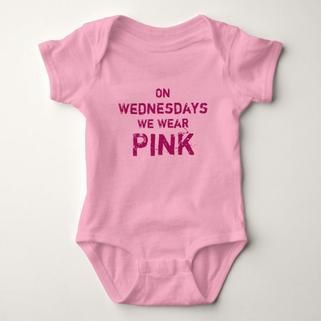 On Wednesdays We Wear Pink Baby Tutu Bodysuit (Front)