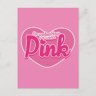 On Wednesdays we wear pink Invitation Postcard