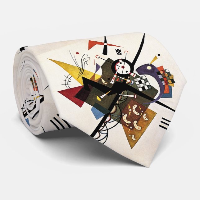 On White II - Kandinsky Neck Tie (Rolled)