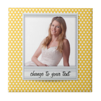 on white & sunny yellow polkadot ceramic tile