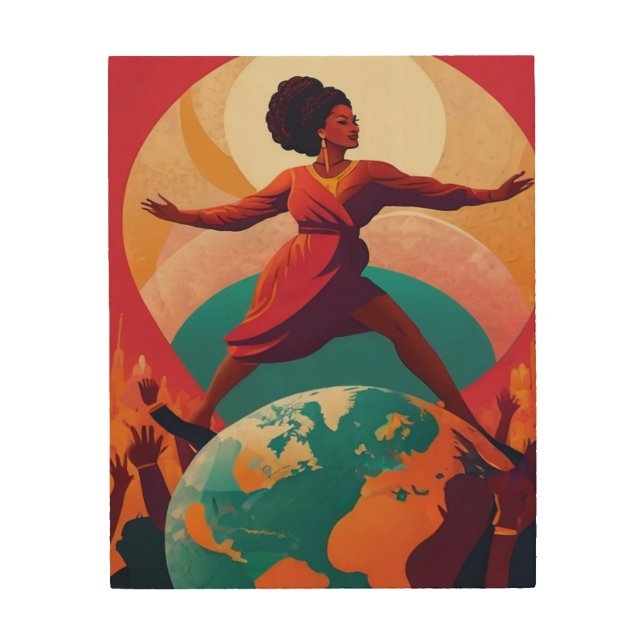 on Women’s Day expresses strength Wood Wall Art (Front)