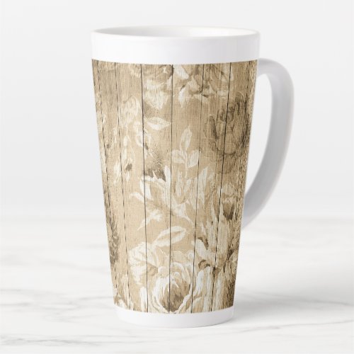 on_wood_vintage_wood_nostalgic latte mug